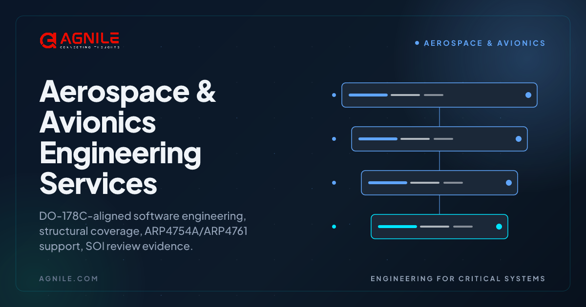 Aerospace & Avionics Engineering — DO-178C, ARP4754A | Agnile Technologies